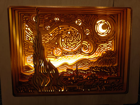 Light-Box Starry Night (Van Gogh style)